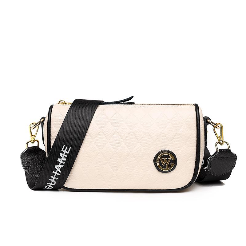 Leather bag women s new fashion diamond shoulder messenger bag niche design first layer cowhide women s bag белый
