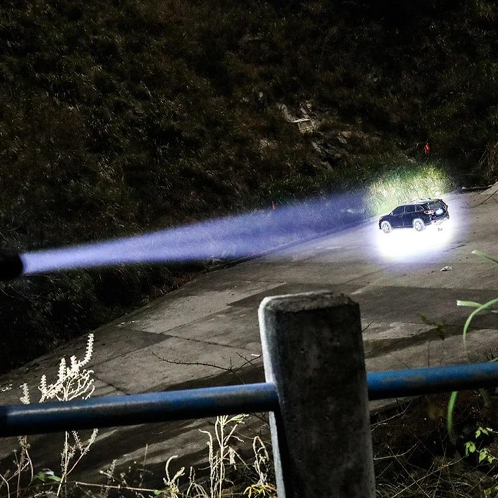 9000LM Powerful P50 LED Flashlight Waterproof 18650 Torch With Side Light Camping Fishing Lantern USB Rechargeable Zoom Lamp