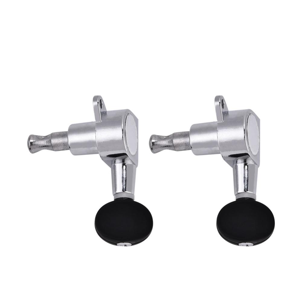 Silver Black Color Ukulele Machine Heads 2L2R Configuration Locking Tuners Set  For Ukulele