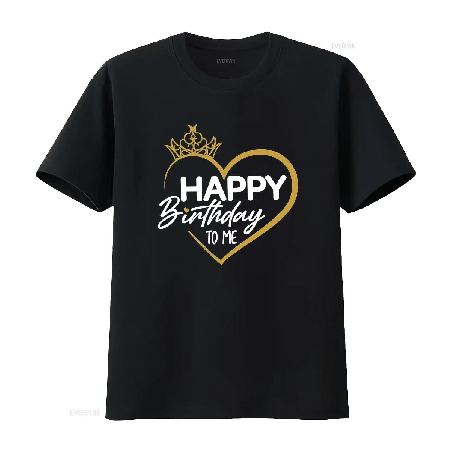 

Its My Birthday T Shirt Women Cute for Party Funny Letter Top vintage Washed Comfortable Soft Unisex Versatile streetwear S чёрный