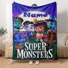 Custom Name Super Monsters Theme Printed Blanket - Perfect for Couch, Bed, Travel & Outdoor Use | Machine Washable, Cozy & Durable.