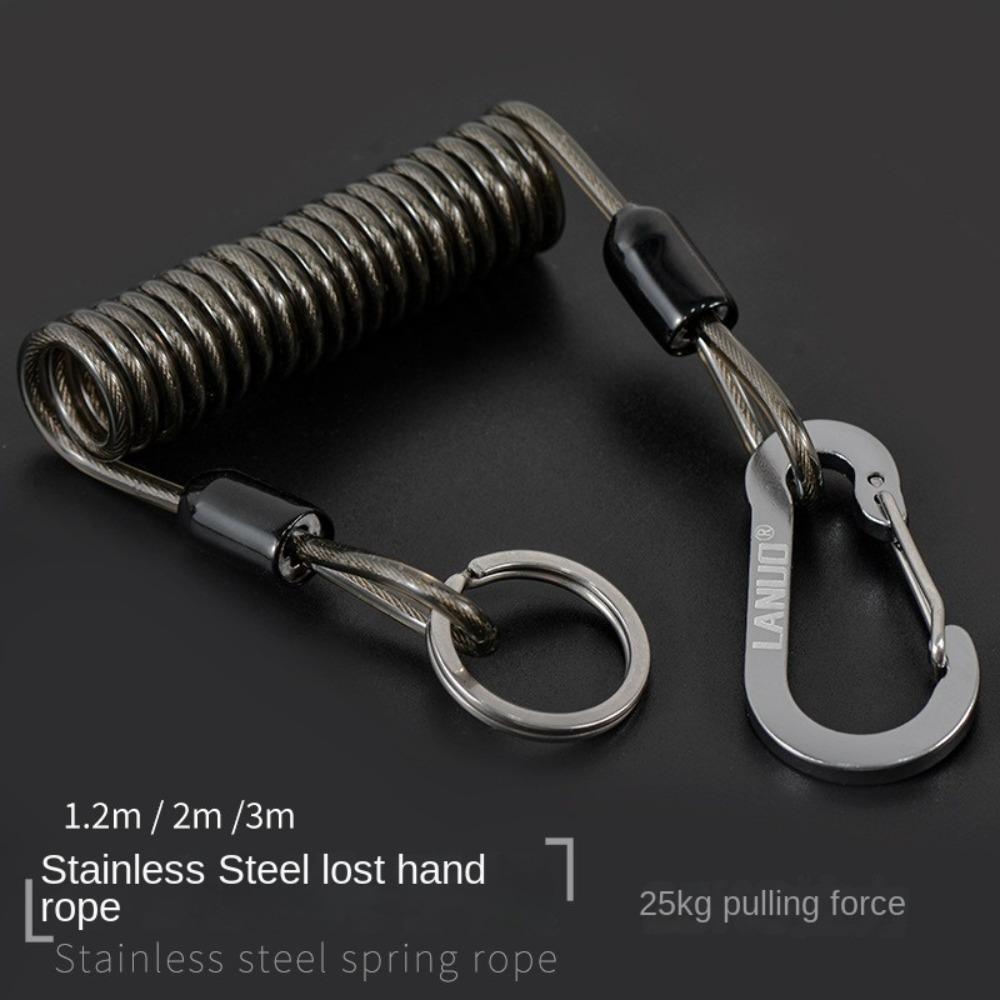 1Pcs Telescopic Elastic Retention Safety Spring Lanyard Lure Pliers Fishing Tool New Missed Rope