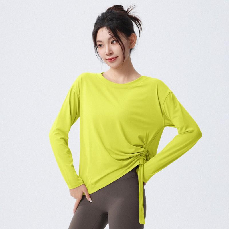 Womens Breathable Long Sleeve Loose Fit Top Running Yoga Fitness