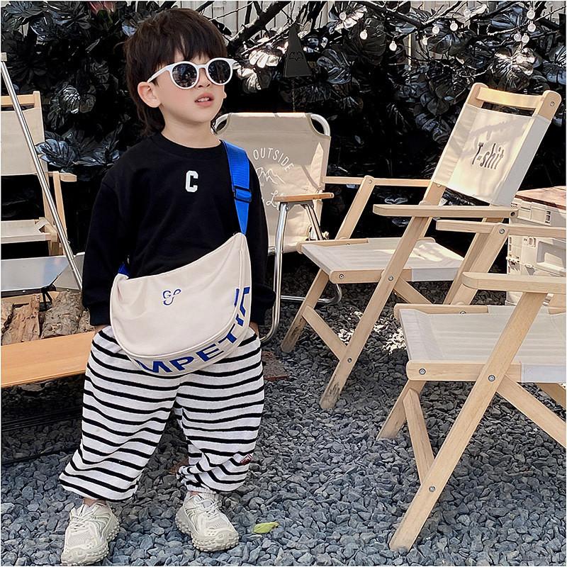 Adorable Unisex Canvas Smile Face Backpack Ideal For Preschoolers With Fun Letter Design