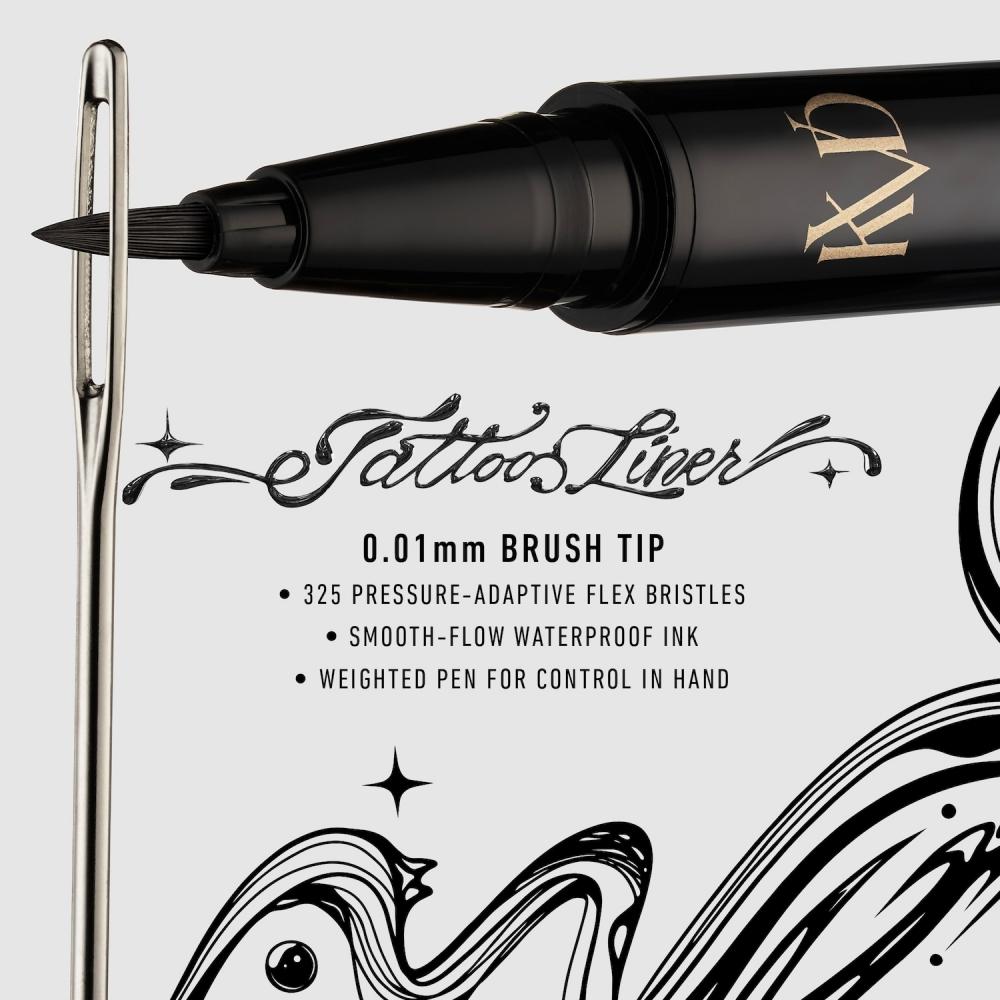 Kvd Beauty Tattoo Liner Vegan Waterproof Liquid eyeLiner 0.019 Oz   55 Ml Trooper Black Satin Black