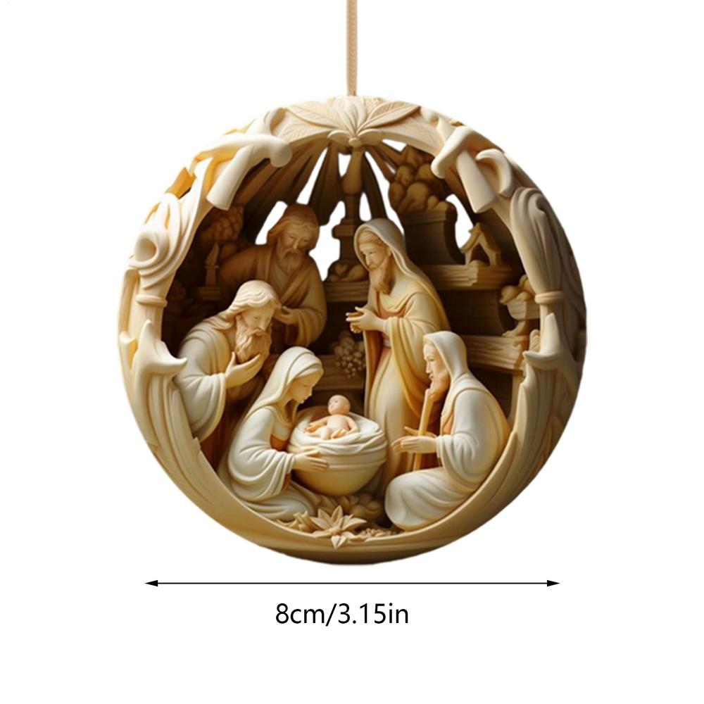 Nativity Ornaments 2D Acrylic Nativity Tree Ornaments Christian Christmas Decor for Easter Window Party Winter Holiday Home Car