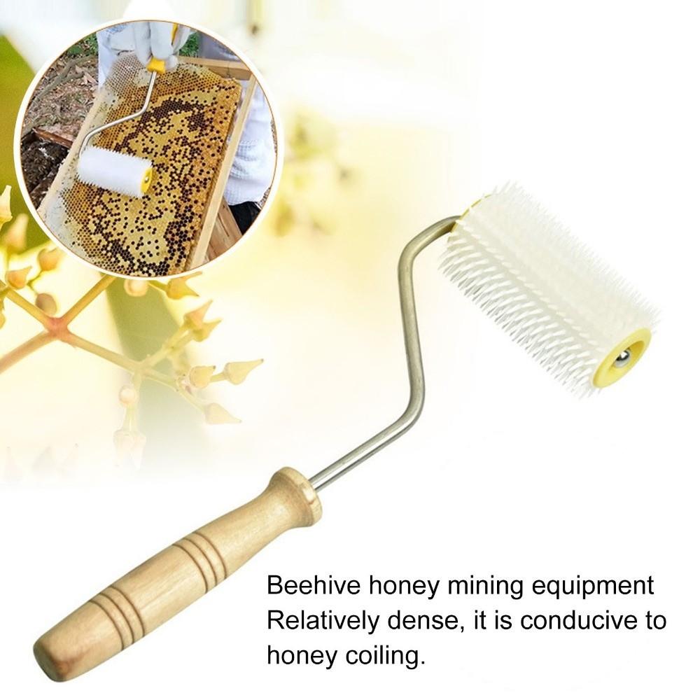 Durable Uncapping Needle Roller Wood Honey Extractor Roller Honey Uncapping Roller Beekeeper