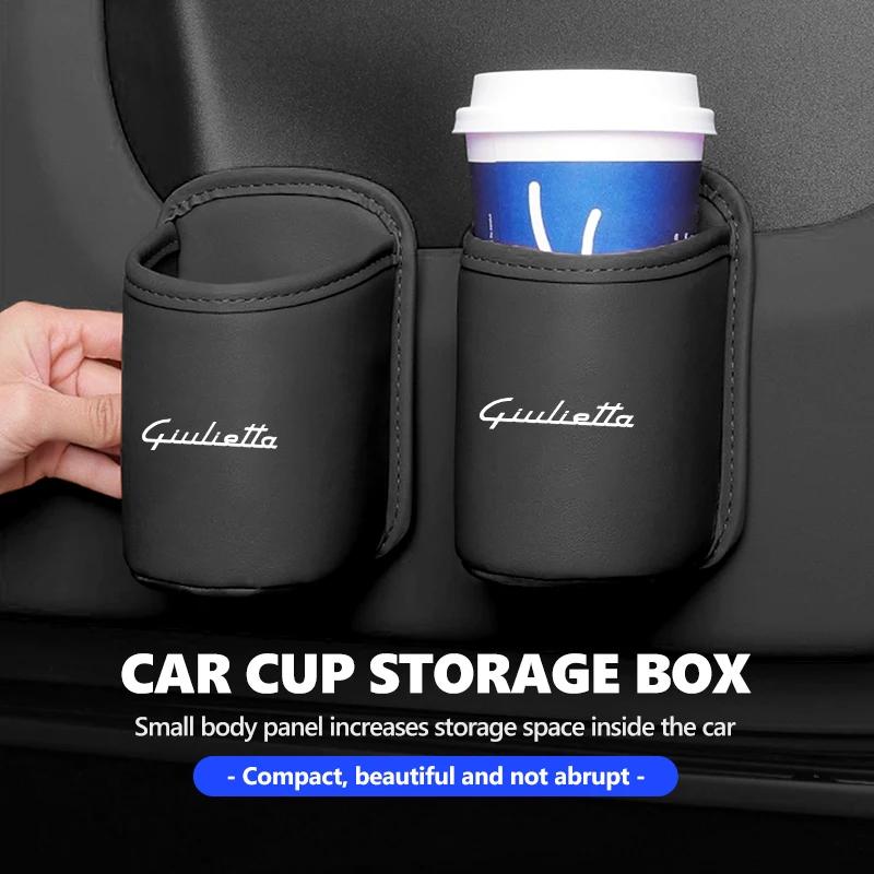 Bilklistermärken För Alfa Romeo Läder Bil Dörr Sida Mugghållare Dryck Telefon Förvaringslåda Bil Interiörtillbehör För Alfa Romeo Gi