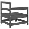 Garden Corner Sofa Gray Solid Pine Wood