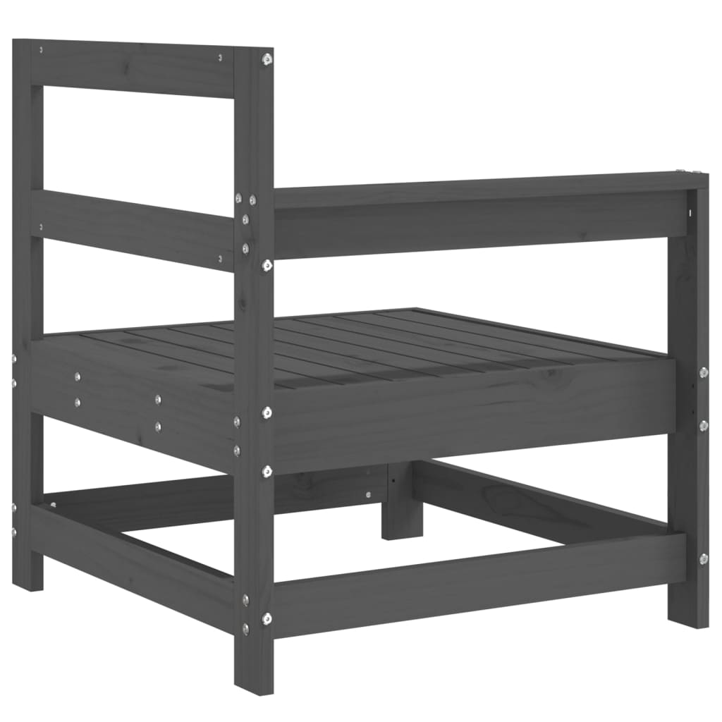 Garden Corner Sofa Gray Solid Pine Wood