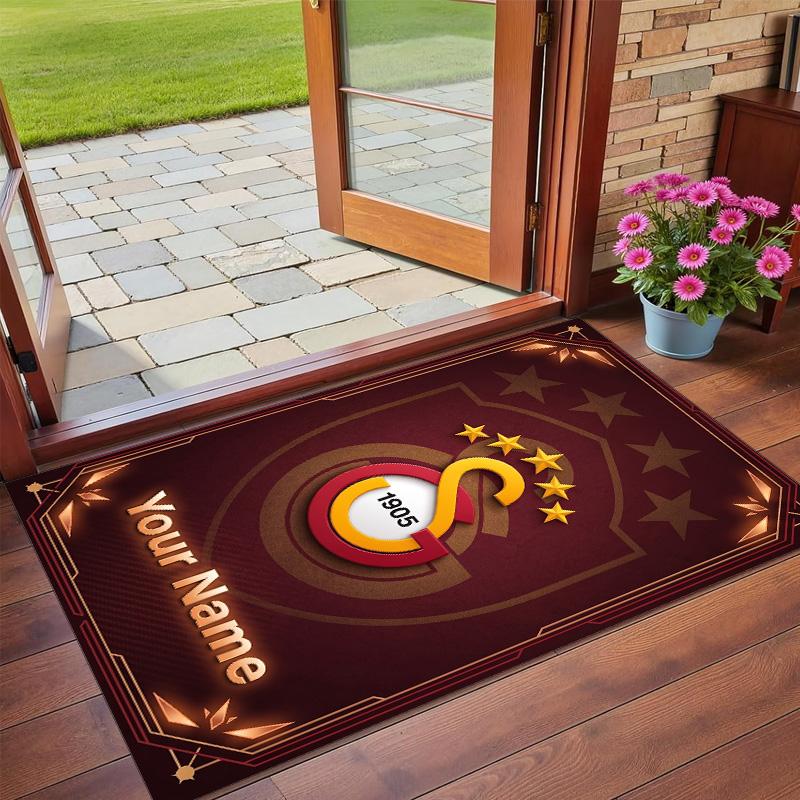 Crystal Velvet Rug Custom Name Text, Soft Non Slip Floor Mat Home DecorGalatasaray FC