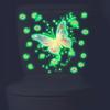 1/2Pcs Luminous Butterfly Toilet Sticker, Creative Self-adhesive Wall Decal For Bathroom, Waterproof Luminous Decoration