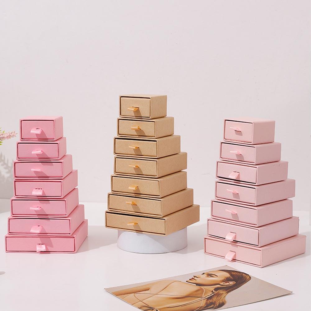 5pcs Jewelry Drawer Organizer Box Ring Earring Bracelet Necklace Pendant Portabl Storage Paper Case Jewellery Packaging Display