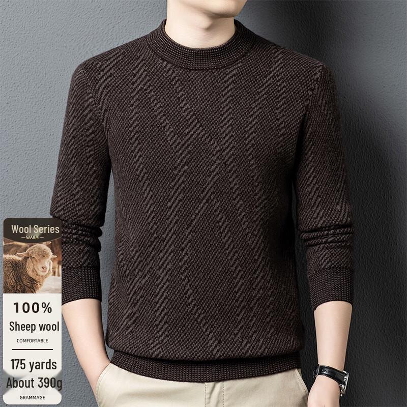 

Men s 100% Pure Wool Semi-Turtleneck Sweater FXT6602 M /170