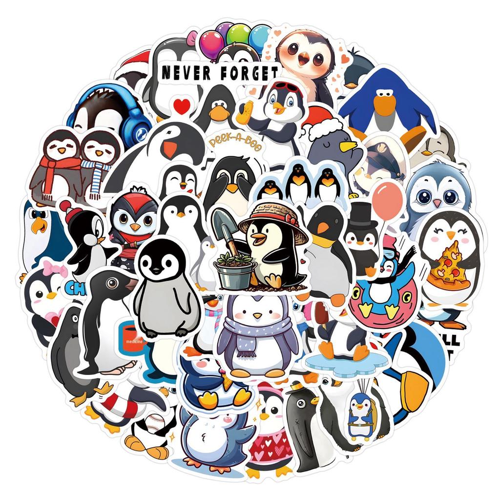 Niedliche Pinguin-Graffiti-Aufkleber – 60 wasserfeste Bögen für Notizbücher und Gepäckdekoration