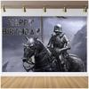 Happy Birthday Medieval Castle Background Knight Decoration Castle Wall Background Century Theme Party Decoration Banner