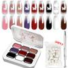 New 9 Grid 2 In 1 Patting Transfer Gel Pastel Gradient Marble Nail Art Polish Set