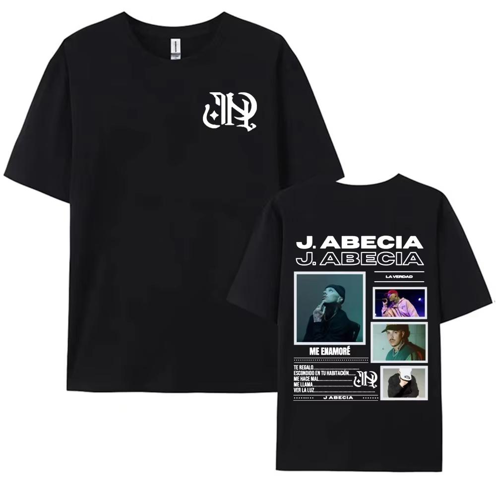 Rap Singer J Abecia La Verdad Album Tour Pattern Tshirt 2026 Summer Mens Womens Fashion Hiphop Music Cotton Tshirt