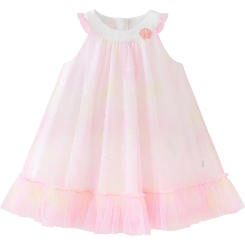 Minibala Girls  Sweet Halter Gradient Mesh Dress S