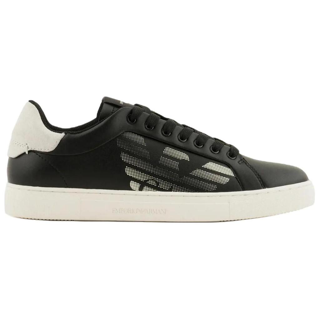 Emporio Armani Leather Versatile Fashion Low-Top Sneakers Women sneakers Black White X3X146XR098N814