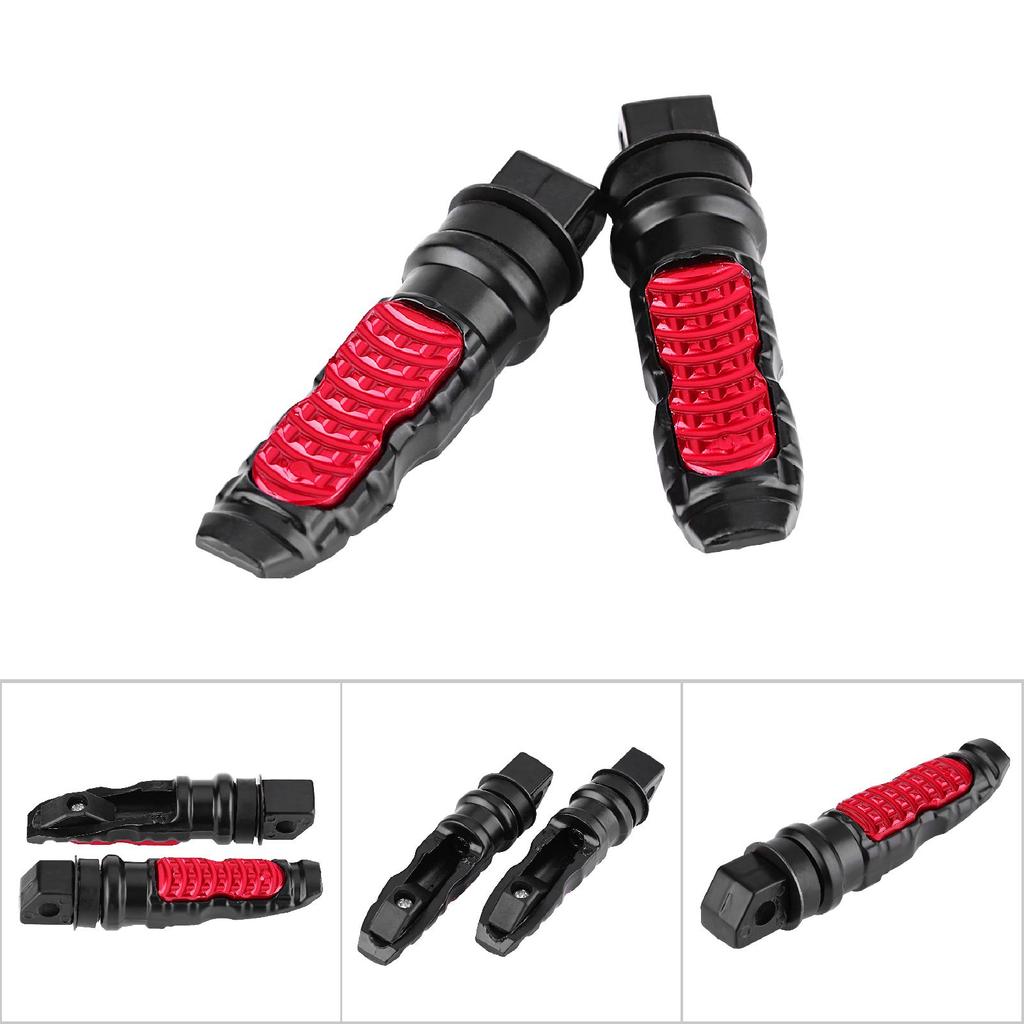 1 Pair of Aluminium Universal Motorcycle Passenger Rear Foot Pedals with 8mm Hole