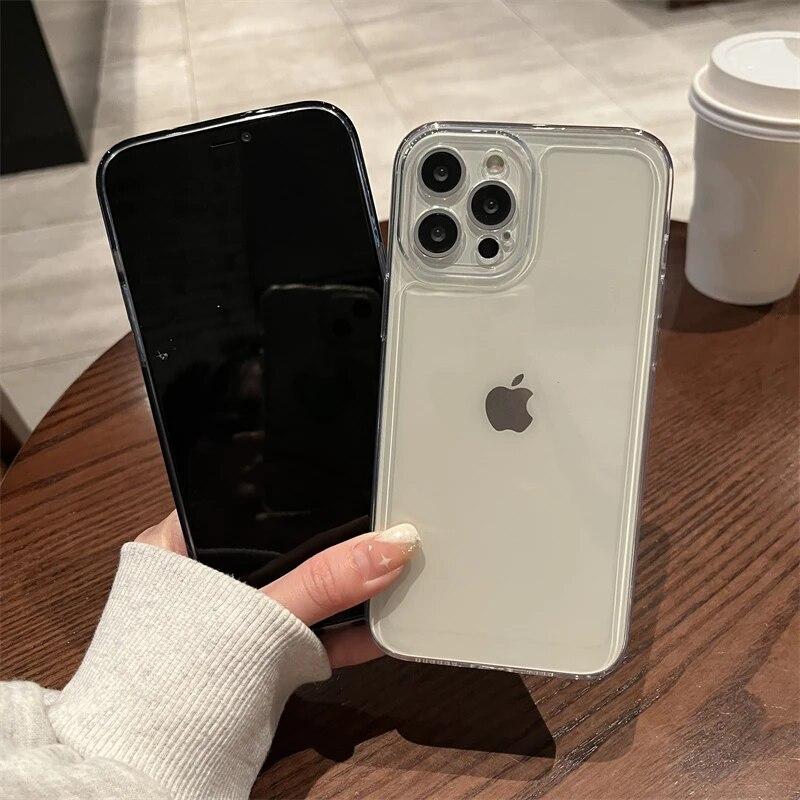 Anti-Knock Transparent Case for iPhone 15 14 Pro Max 13 12 11 X Xs Max XR 7 8 Plus SE 2020 2022 SE2 SE3 Soft Clear TPU Phone Back Cover Cases