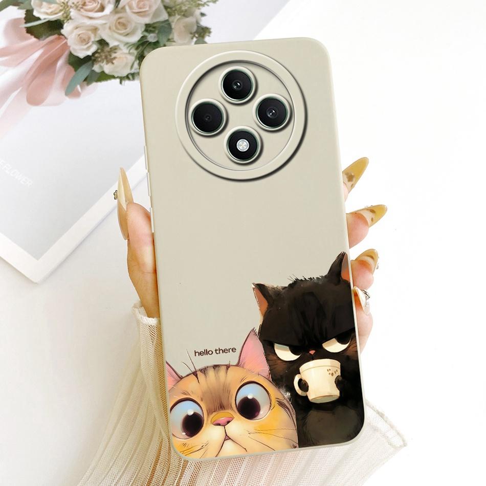 For OPPO Reno12 F 5G Reno 12 Pro 12F 12FS 12 5G Cute Cat Flower Butterfly Cartoon Phone Case Shockproof Soft Silicone Cases