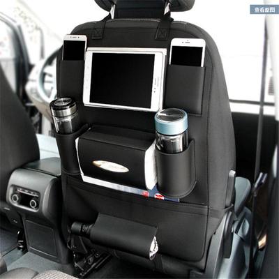 Leather Car Back Seat Organizer Folding Backseat Hanging Holder Storage Bags Tissue Bag
