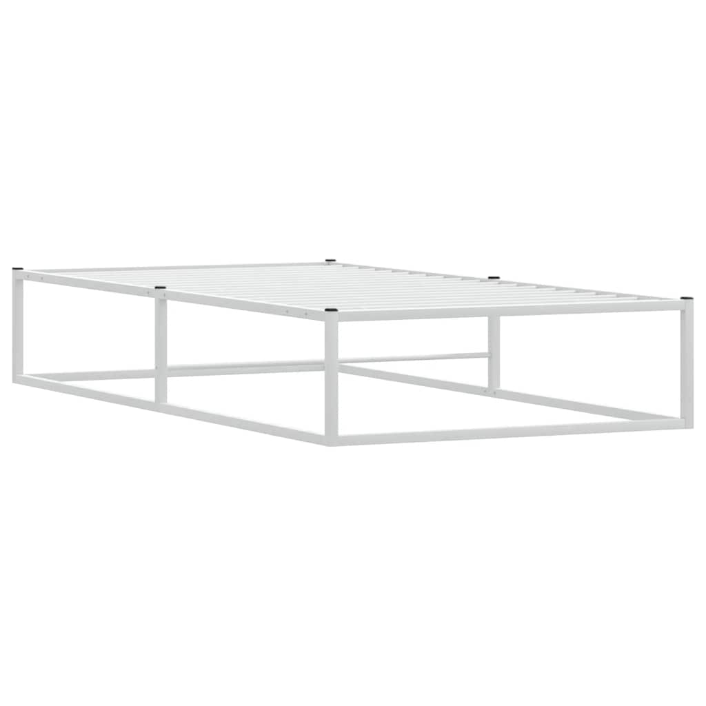 Vidaxl Bed Frame Without Mattress, White, 90X200 Cm, Metal