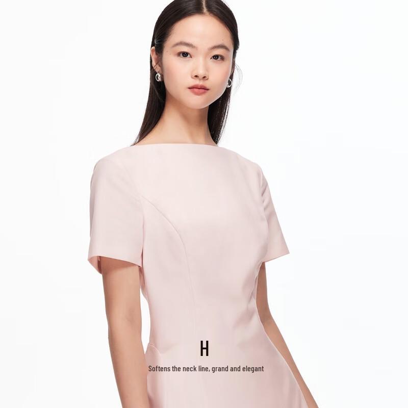 VEROMODA Elegant Round Neck Short Sleeve A-line Midi Dress