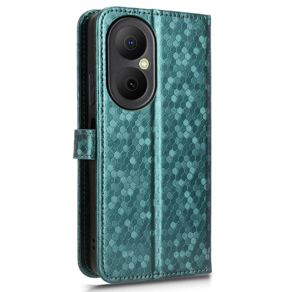 For Huawei Enjoy 80 Wallet Case Dot Pattern Imprint PU Leather Phone Cover