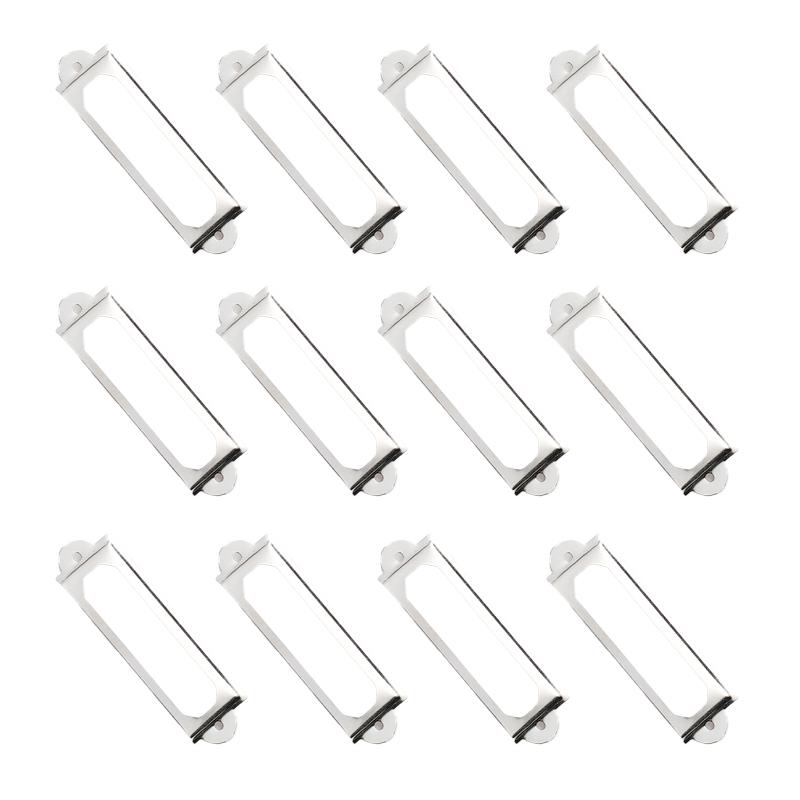 12 stuks Antiek Messing Gouden Metalen Label Pull Frame Handvat Bestand Naamkaart Houder Voor Meubels Kast Lade Doos Kofferbak 17*60mm