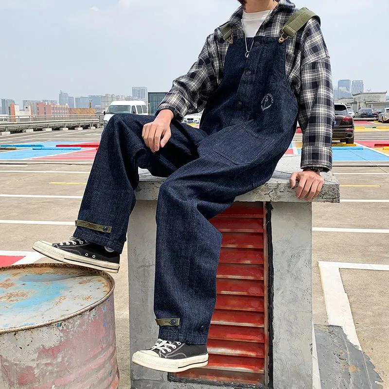Retro Casual Overalls Men's Loose Casual Trend Spring and Autumn Men's Casual Trousers Tide Brand Wide-leg Pants Men