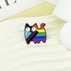 Colorful Rainbow Cats Lapel Pin Stylish Animal Shaped Breastpin Fashionable Enamel Brooch for Jackets and Backpacks