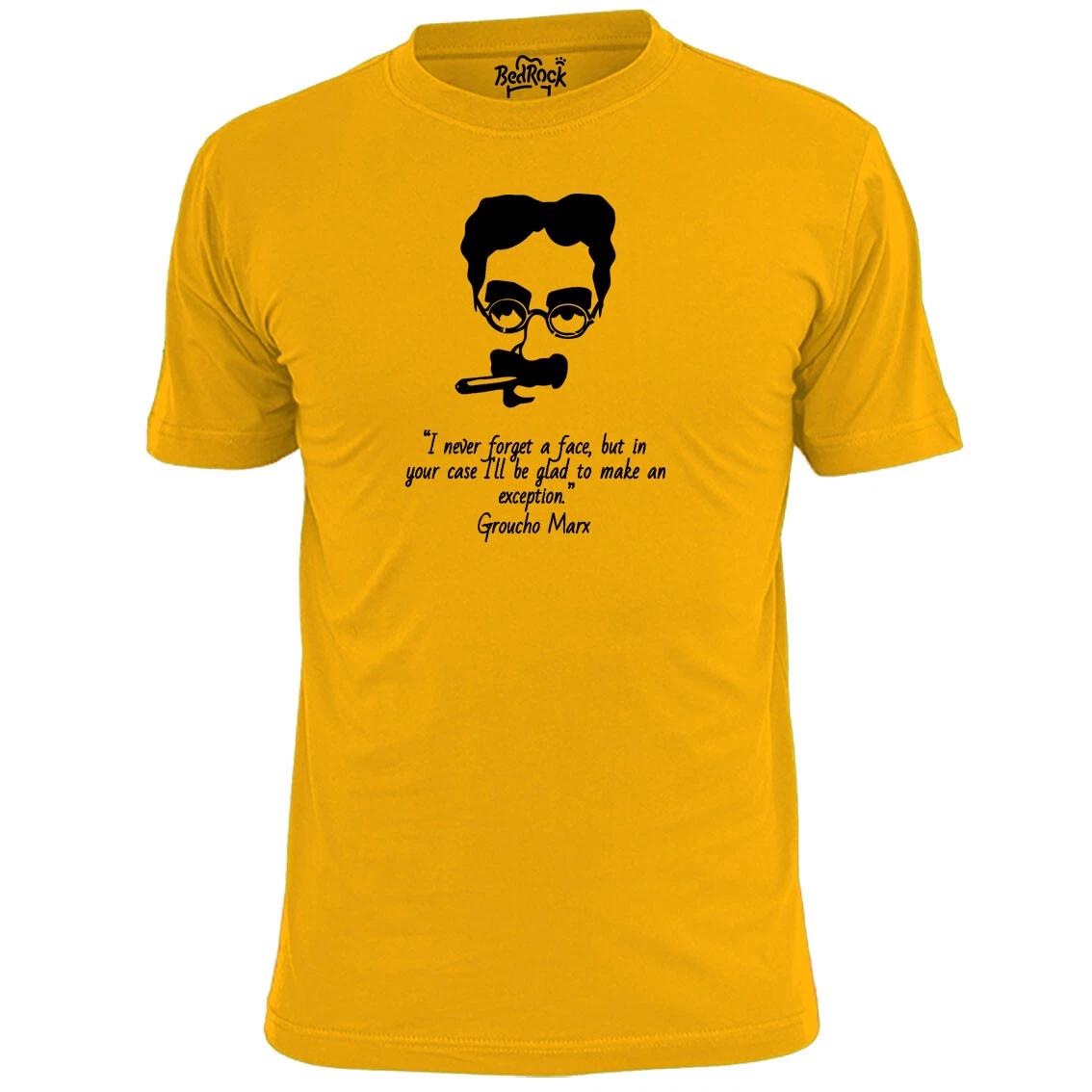 Mens Groucho Marx I Never Forget A Face Funny Quote T shirt Comedy Humour M