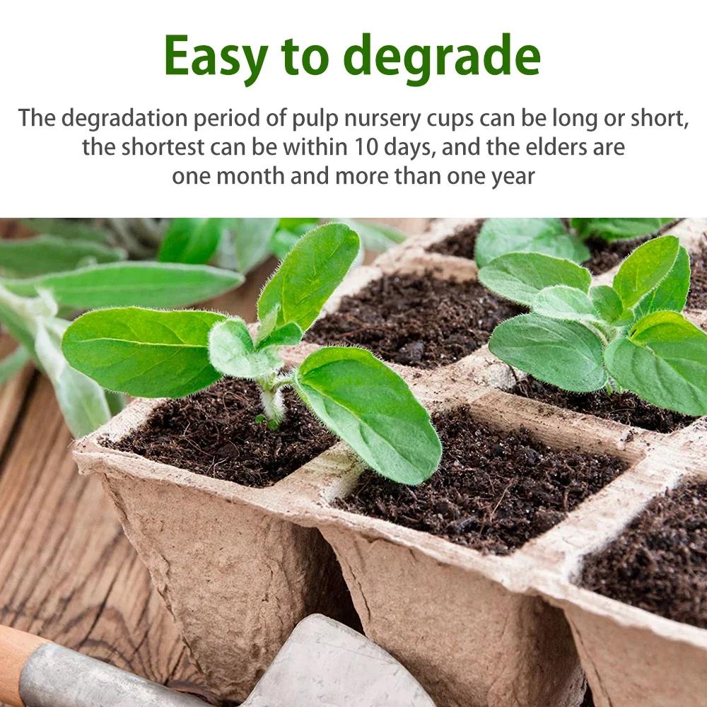 20Pcs Seedling Start Trays with 10 Holes Organic Germination Plant Biodegradable Seedling Peat Pots for Indoor Gardening Tool