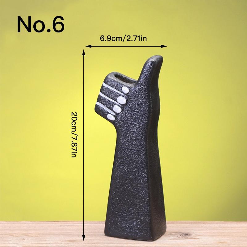 Creative Hand Shape Vase Ceramic Hydroponic Vase Flower Arrangement Home Decor Desktop Art Ornament Garden Supplies