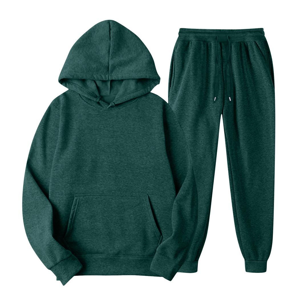 Zweiteiliger lässiger Hoodie-Anzug, Damen-Fleece-Anzug in Farbe, Sweatpants mit Tasche