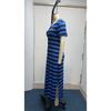 Women's Dress Short-sleeved V-neck Loose Striped Print Slit Long Dress