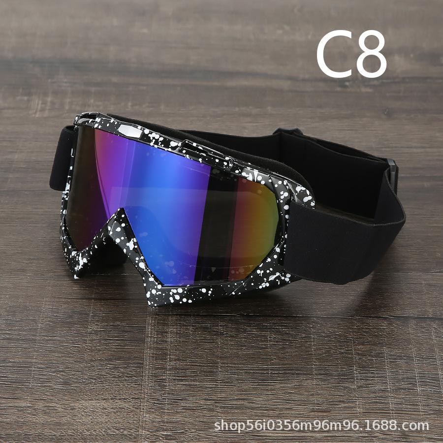 Painted Off-road Motorcycle Goggles, Retro Harley, Locomotive Outdoor Sports Riding Goggles, Ski Eyes