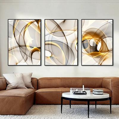 Linea oro nero Arte astratta della parete Pittura su tela Poster e stampe minimalisti nordici Immagine moderna per la decorazione della casa del soggiorno