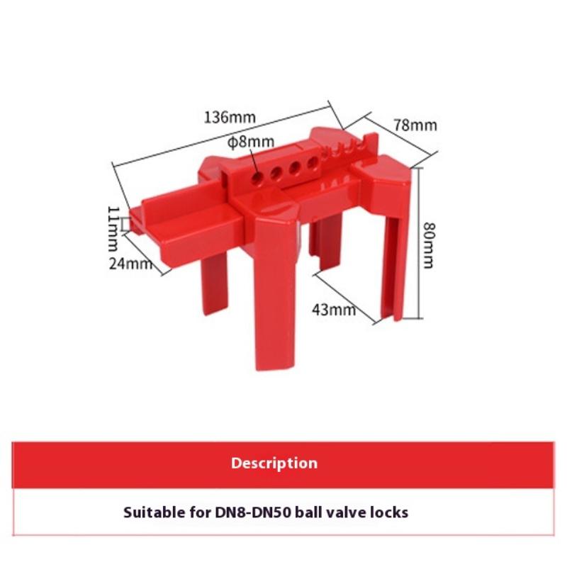 

1*DN8-DN50 Adjustable Ball Valve Lockout Prinzing Tap Water Pipeline Valve Ball Valve Handle Open Isolation Safety Lock Devices червоний