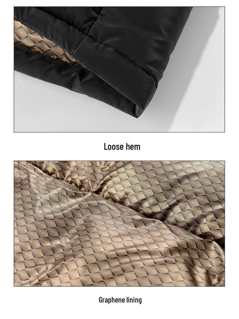 2025 Men's Winter Slim Fit Cotton Jacket with Removable Hood, Korean Style, Ribbed Trendy Design