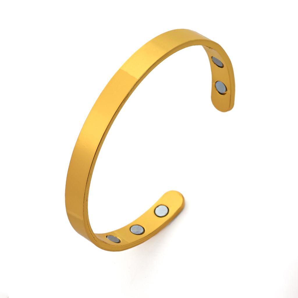 Magnetic Ancient Red Copper Brushed Opening Adjustable Bracelet Ring Spot Quick Delivery