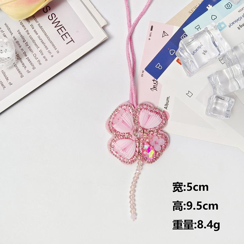 DIY Felt Patch Brooch Pearls Tassels Handmade Rhinestone Beaded Coconut Tree Crystal Bag Lanyard Patch Beading Applique Patch