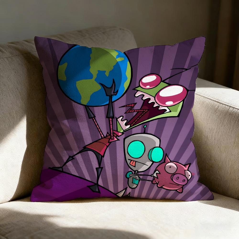 IInvader Zim Game Pillow Case Pillowcase Doublesided Printed Sofa Cushion Bedroom Headboard Pillow