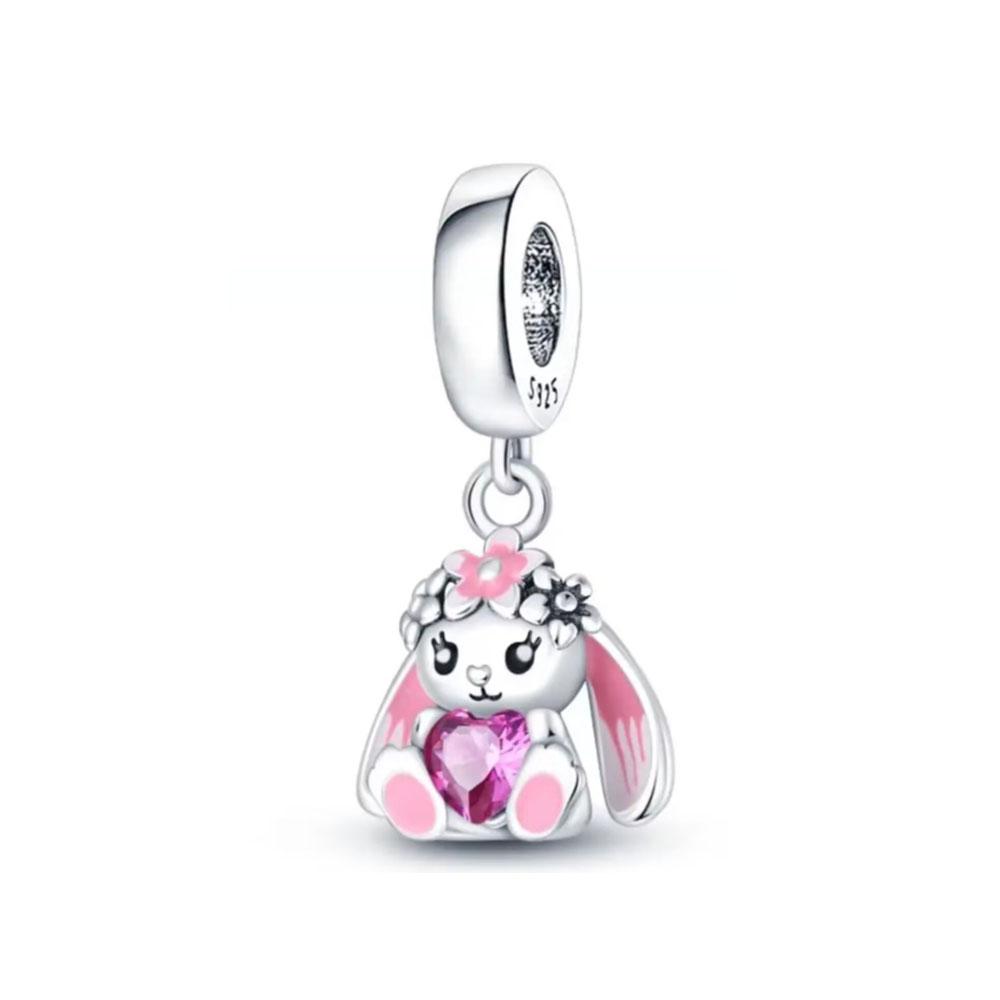 European Pink Car Perfume 925  Silver Charm Bead Fit Original Bracelet Women's jewelry for Gift