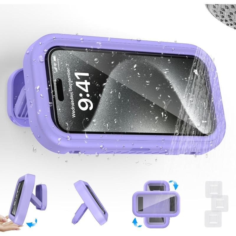 360 ° Rotatable Bathroom Waterproof Phone Case Bathroom Shower Drama Chasing Tool Kitchen Wall Hanging Lazy Person Bracket (Green)