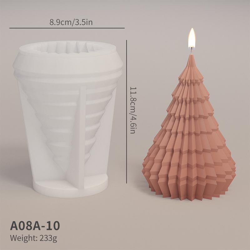 Christmas Pine Tree Scented Candle Silicone Mold, Easy Demolding for Decorative Plaster and Epoxy Resin Ornaments