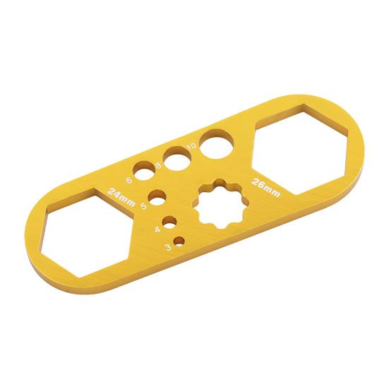 Bike Front Fork Wrench Heavy Duty Aluminum Alloy MTB Road Mountain Bicycle Suspension Fork Top Cover Removal Spanner Bike Repair Tools